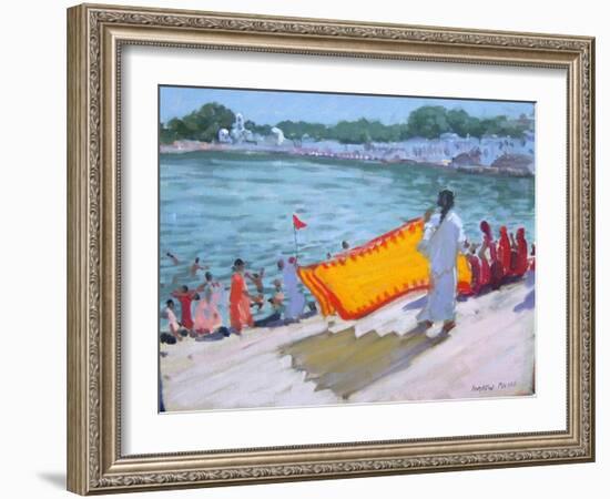 Drying Sari, Pushkar-Andrew Macara-Framed Giclee Print