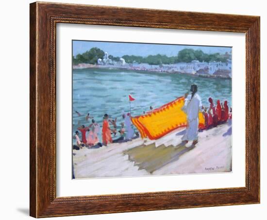 Drying Sari, Pushkar-Andrew Macara-Framed Giclee Print