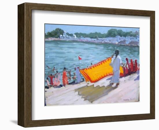 Drying Sari, Pushkar-Andrew Macara-Framed Giclee Print