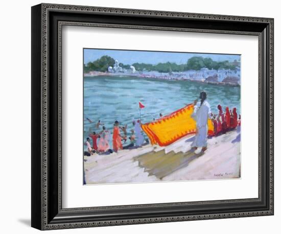 Drying Sari, Pushkar-Andrew Macara-Framed Giclee Print