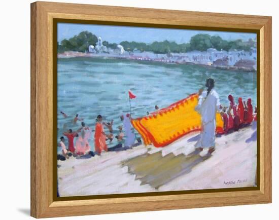 Drying Sari, Pushkar-Andrew Macara-Framed Premier Image Canvas