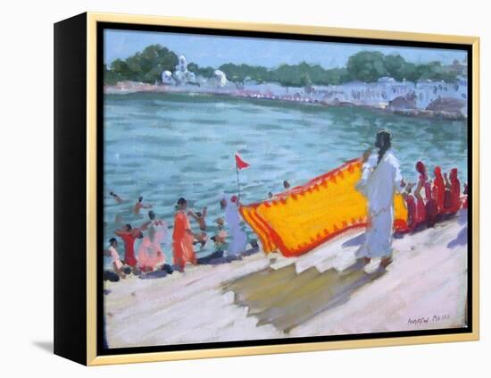 Drying Sari, Pushkar-Andrew Macara-Framed Premier Image Canvas