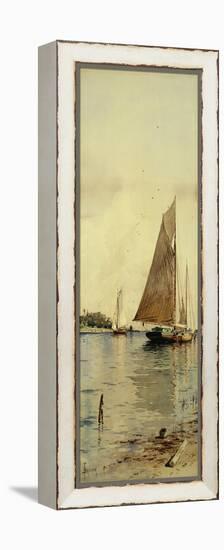 Drying the Sails, Oyster Boats, Patchogue, Long Island-Alfred Thompson Bricher-Framed Premier Image Canvas