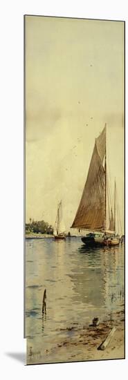Drying the Sails, Oyster Boats, Patchogue, Long Island-Alfred Thompson Bricher-Mounted Premium Giclee Print