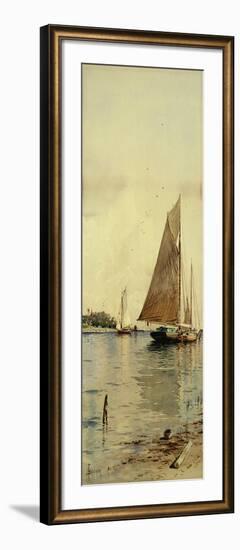 Drying the Sails, Oyster Boats, Patchogue, Long Island-Alfred Thompson Bricher-Framed Giclee Print