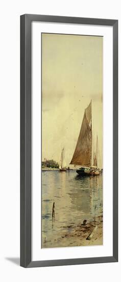 Drying the Sails, Oyster Boats, Patchogue, Long Island-Alfred Thompson Bricher-Framed Giclee Print