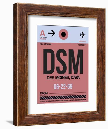 DSM Des Moines Luggage Tag I-NaxArt-Framed Art Print