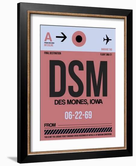 DSM Des Moines Luggage Tag I-NaxArt-Framed Art Print