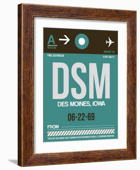 DSM Des Moines Luggage Tag II-NaxArt-Framed Art Print