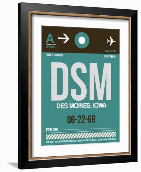 DSM Des Moines Luggage Tag II-NaxArt-Framed Art Print