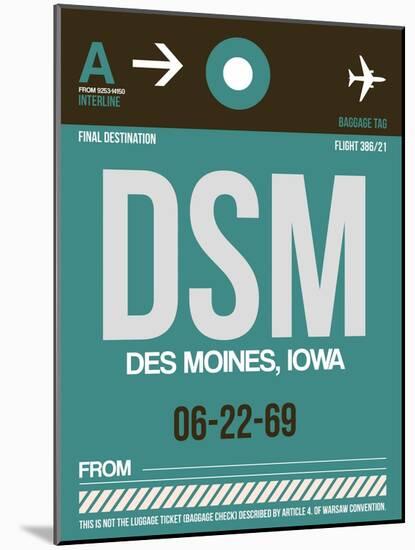 DSM Des Moines Luggage Tag II-NaxArt-Mounted Art Print