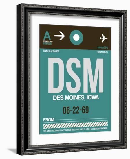 DSM Des Moines Luggage Tag II-NaxArt-Framed Art Print