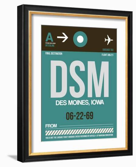 DSM Des Moines Luggage Tag II-NaxArt-Framed Art Print