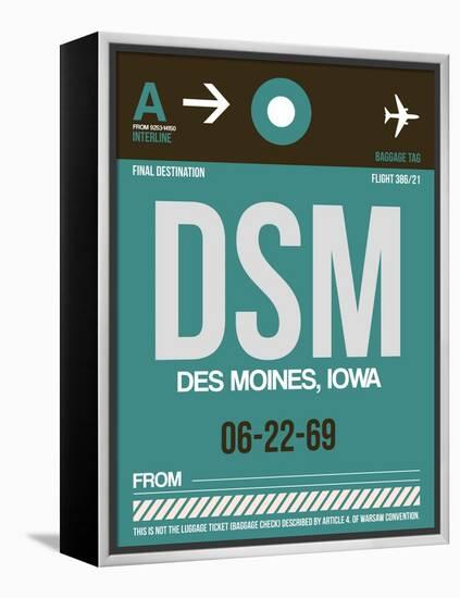 DSM Des Moines Luggage Tag II-NaxArt-Framed Stretched Canvas