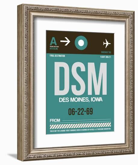 DSM Des Moines Luggage Tag II-NaxArt-Framed Art Print