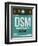 DSM Des Moines Luggage Tag II-NaxArt-Framed Art Print