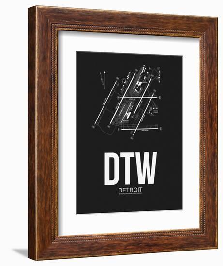 DTW Detroit Airport Black-NaxArt-Framed Premium Giclee Print