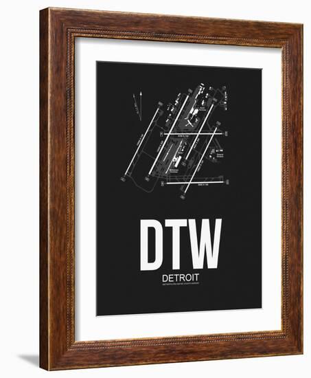 DTW Detroit Airport Black-NaxArt-Framed Art Print
