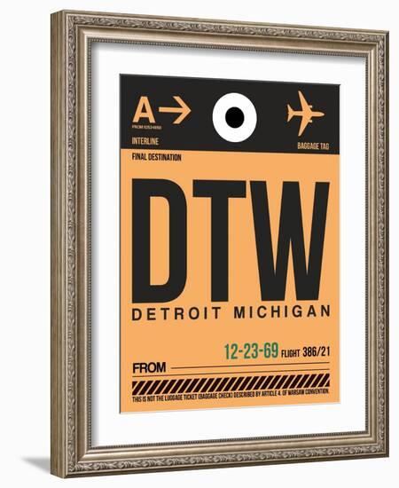 DTW Detroit Luggage Tag 1-NaxArt-Framed Art Print