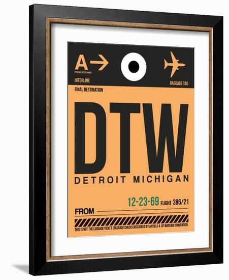 DTW Detroit Luggage Tag 1-NaxArt-Framed Art Print