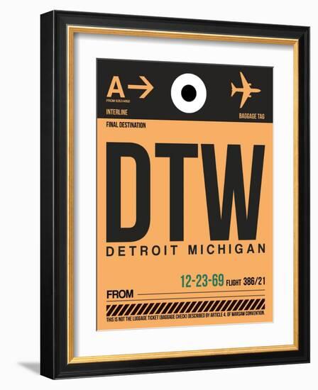 DTW Detroit Luggage Tag 1-NaxArt-Framed Art Print