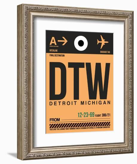 DTW Detroit Luggage Tag 1-NaxArt-Framed Art Print