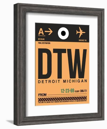 DTW Detroit Luggage Tag 1-NaxArt-Framed Art Print