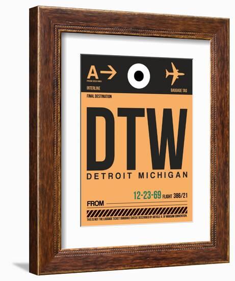 DTW Detroit Luggage Tag 1-NaxArt-Framed Art Print