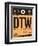 DTW Detroit Luggage Tag 1-NaxArt-Framed Art Print