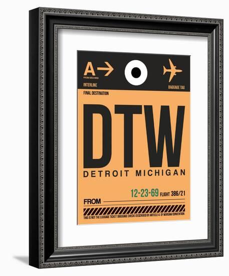 DTW Detroit Luggage Tag 1-NaxArt-Framed Art Print