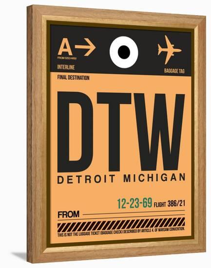 DTW Detroit Luggage Tag 1-NaxArt-Framed Stretched Canvas