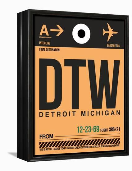 DTW Detroit Luggage Tag 1-NaxArt-Framed Stretched Canvas