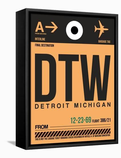 DTW Detroit Luggage Tag 1-NaxArt-Framed Stretched Canvas