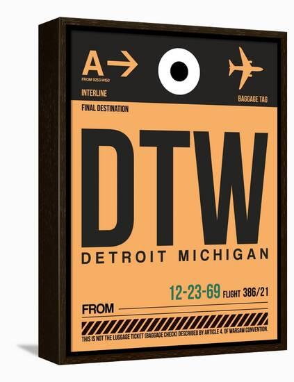 DTW Detroit Luggage Tag 1-NaxArt-Framed Stretched Canvas