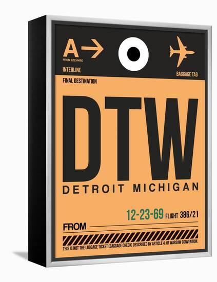 DTW Detroit Luggage Tag 1-NaxArt-Framed Stretched Canvas