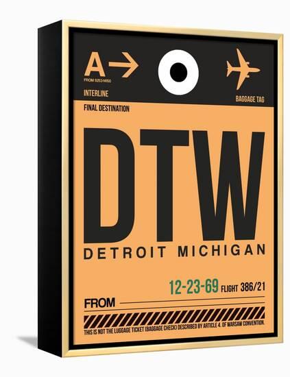 DTW Detroit Luggage Tag 1-NaxArt-Framed Stretched Canvas