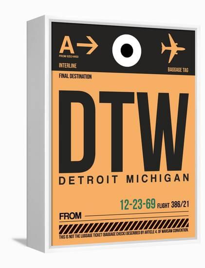 DTW Detroit Luggage Tag 1-NaxArt-Framed Stretched Canvas