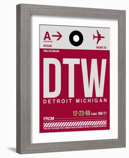 DTW Detroit Luggage Tag 1-NaxArt-Framed Art Print