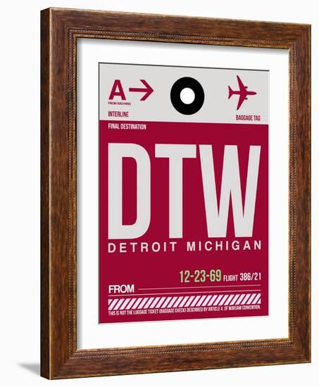 DTW Detroit Luggage Tag 1-NaxArt-Framed Art Print