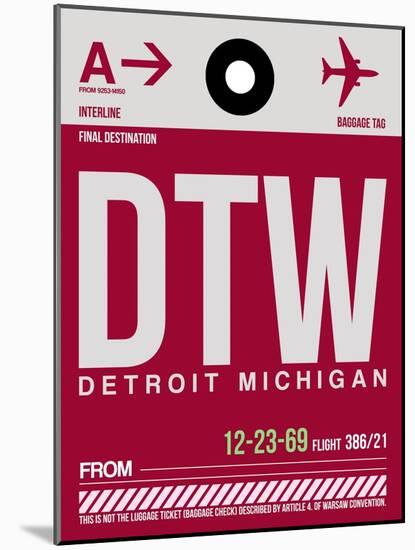 DTW Detroit Luggage Tag 1-NaxArt-Mounted Art Print