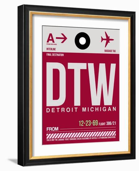 DTW Detroit Luggage Tag 1-NaxArt-Framed Art Print