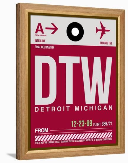 DTW Detroit Luggage Tag 1-NaxArt-Framed Stretched Canvas