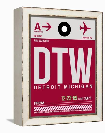 DTW Detroit Luggage Tag 1-NaxArt-Framed Stretched Canvas