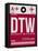 DTW Detroit Luggage Tag 1-NaxArt-Framed Stretched Canvas