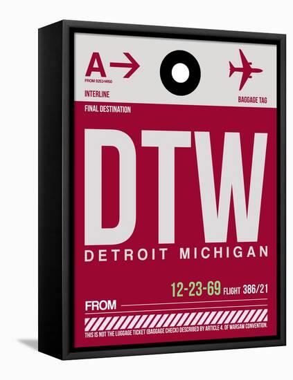 DTW Detroit Luggage Tag 1-NaxArt-Framed Stretched Canvas