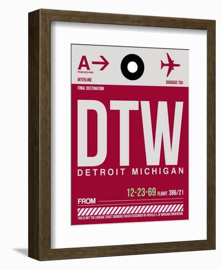 DTW Detroit Luggage Tag 1-NaxArt-Framed Art Print