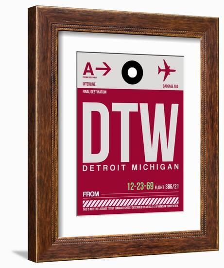 DTW Detroit Luggage Tag 1-NaxArt-Framed Art Print