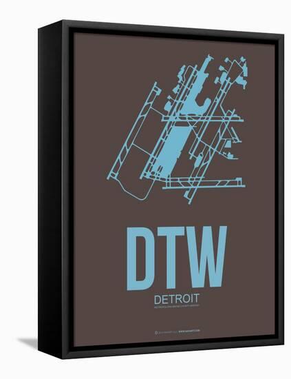 Dtw Detroit Poster 1-NaxArt-Framed Stretched Canvas