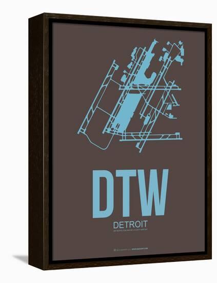 Dtw Detroit Poster 1-NaxArt-Framed Stretched Canvas