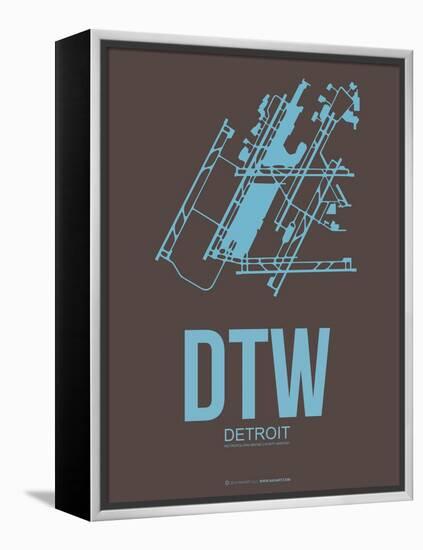 Dtw Detroit Poster 1-NaxArt-Framed Stretched Canvas